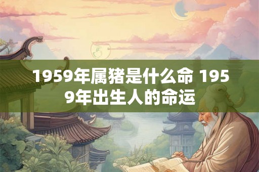 1959年属猪是什么命 1959年出生人的命运
