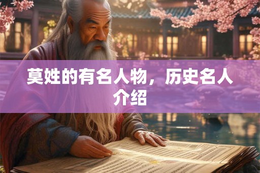 莫姓的有名人物，历史名人介绍