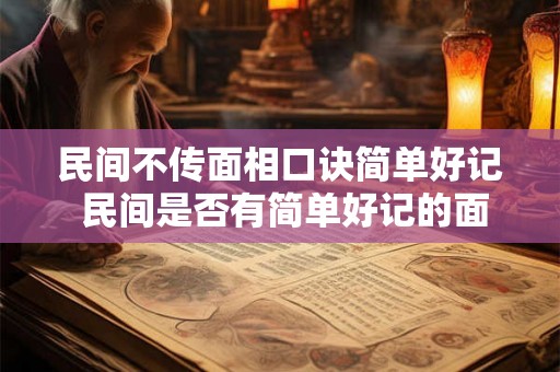 民间不传面相口诀简单好记 民间是否有简单好记的面相口诀
