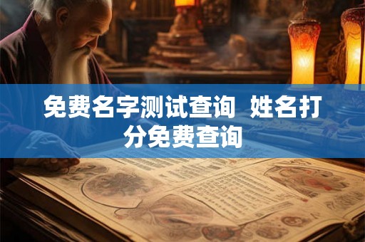 免费名字测试查询  姓名打分免费查询