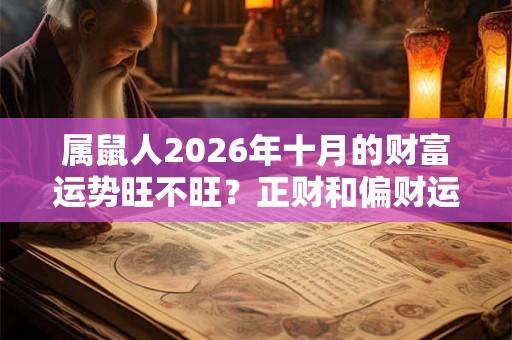 属鼠人2026年十月的财富运势旺不旺?正财和偏财运好吗? 属鼠人2026年十月的财富运势旺不旺?正财和偏财运好吗?