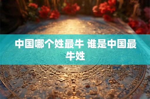 中国哪个姓最牛 谁是中国最牛姓