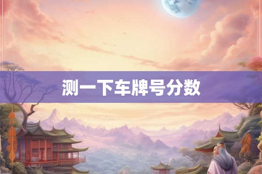 测一下车牌号分数