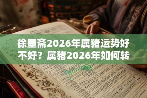徐墨斋2026年属猪运势好不好？属猪2026年如何转运？