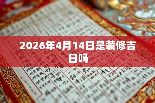 2026年4月14日是装修吉日吗 2026年4月14日是装修吉日吗