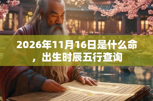 2026年11月16日是什么命,出生时辰五行查询 2026年11月16日是什么命,出生时辰五行查询