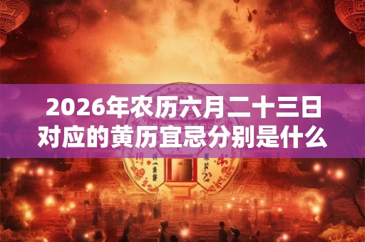 2026年农历六月二十三日对应的黄历宜忌分别是什么