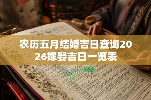 农历五月结婚吉日查询2026嫁娶吉日一览表
