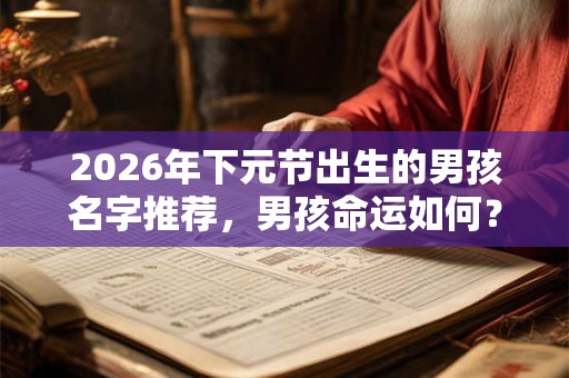 2026年下元节出生的男孩名字推荐，男孩命运如何？