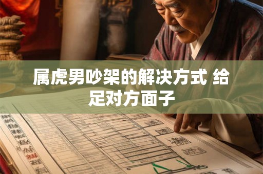 属虎男吵架的解决方式 给足对方面子
