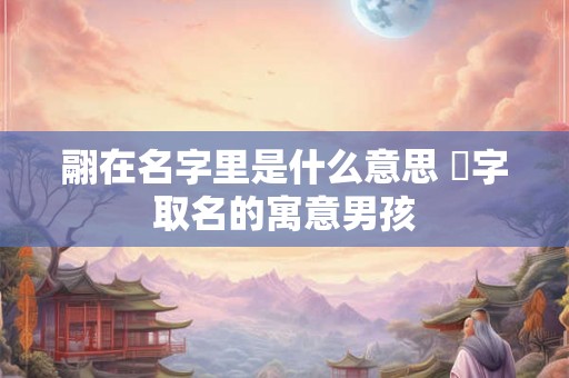 翮在名字里是什么意思 珝字取名的寓意男孩 翮在名字里是什么意思 珝字取名的寓意男孩