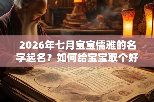 2026年七月宝宝儒雅的名字起名？如何给宝宝取个好名字？