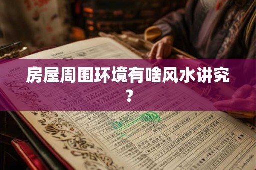 房屋周围环境有啥风水讲究？