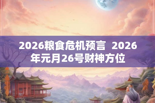 2026粮食危机预言  2026年元月26号财神方位