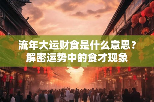 流年大运财食是什么意思?解密运势中的食才现象 流年大运财食是什么意思?解密运势中的食才现象