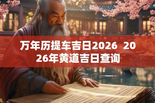 万年历提车吉日2026  2026年黄道吉日查询