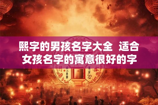 熙字的男孩名字大全  适合女孩名字的寓意很好的字
