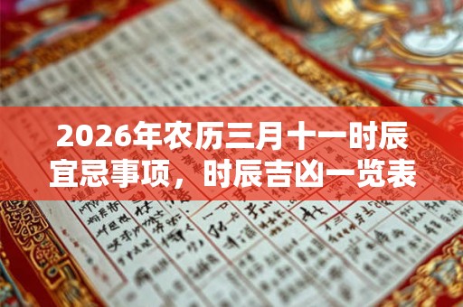 2026年农历三月十一时辰宜忌事项，时辰吉凶一览表