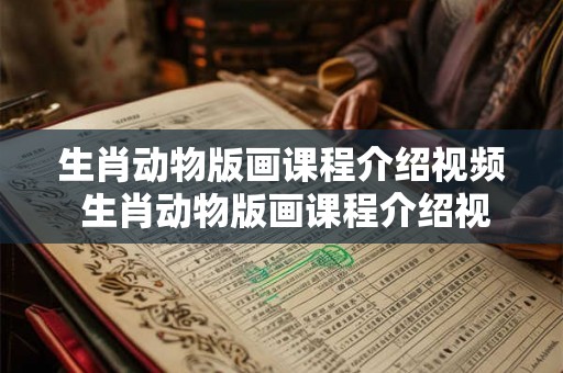 生肖动物版画课程介绍视频 生肖动物版画课程介绍视频讲解