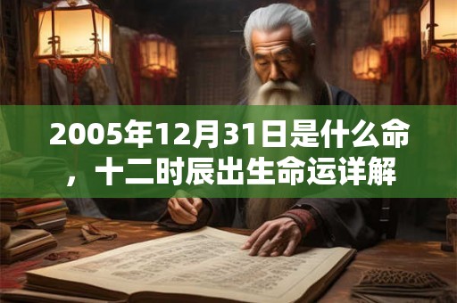 2005年12月31日是什么命,十二时辰出生命运详解 2005年12月31日是什么命,十二时辰出生命运详解