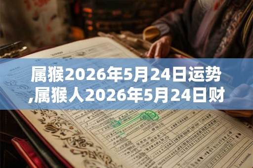 属猴2026年5月24日运势,属猴人2026年5月24日财运,生肖猴2026年5月24日运势