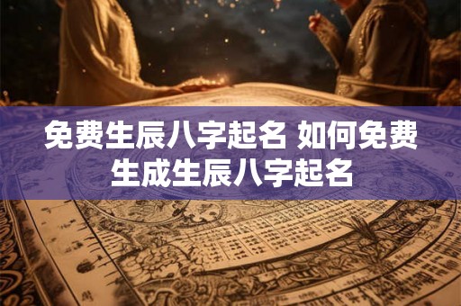 免费生辰八字起名 如何免费生成生辰八字起名