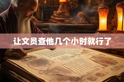 让文员查他几个小时就行了