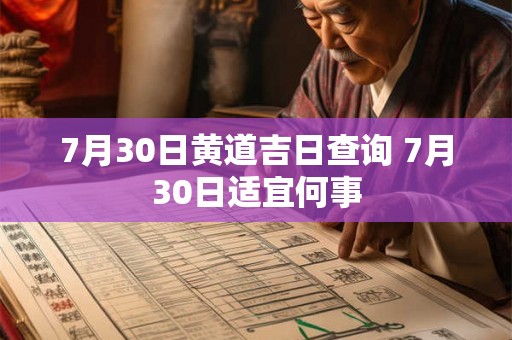 7月30日黄道吉日查询 7月30日适宜何事