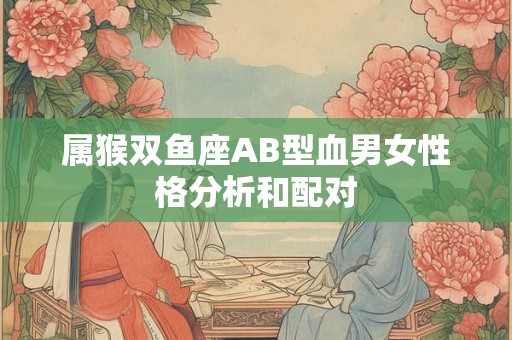 属猴双鱼座AB型血男女性格分析和配对 属猴双鱼座AB型血男女性格分析和配对