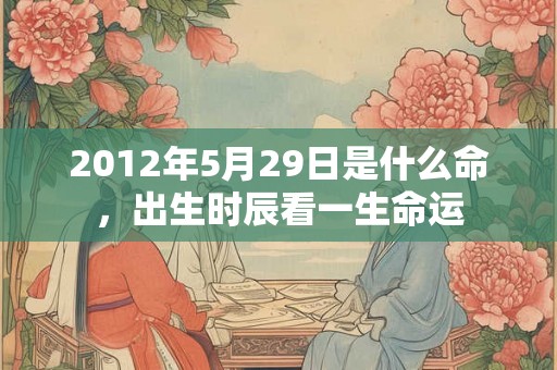 2012年5月29日是什么命，出生时辰看一生命运