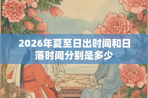 2026年夏至日出时间和日落时间分别是多少