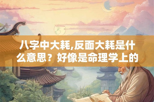 八字中大耗,反面大耗是什么意思?好像是命理学上的词语。 八字中大耗,反面大耗是什么意思?好像是命理学上的词语。
