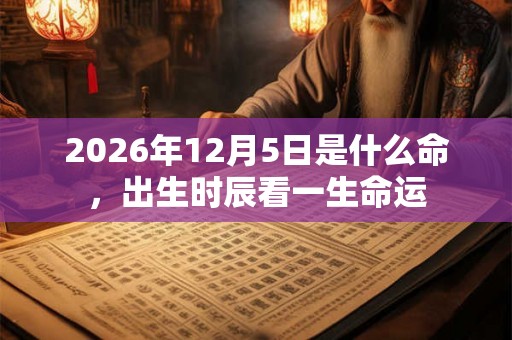 2026年12月5日是什么命，出生时辰看一生命运
