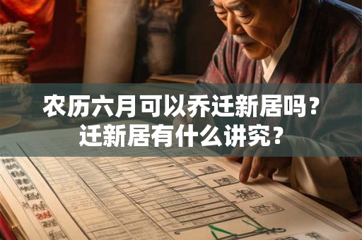 农历六月可以乔迁新居吗？迁新居有什么讲究？