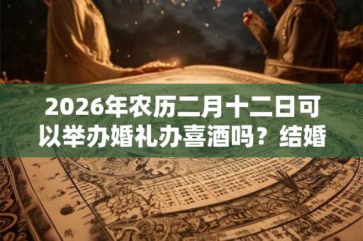 2026年农历二月十二日可以举办婚礼办喜酒吗?结婚合适吗? 2026年农历二月十二日可以举办婚礼办喜酒吗?结婚合适吗?