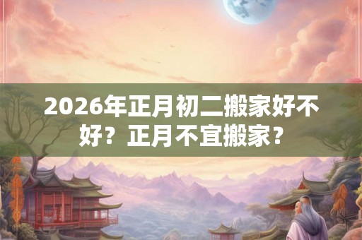 2026年正月初二搬家好不好?正月不宜搬家? 2026年正月初二搬家好不好?正月不宜搬家?
