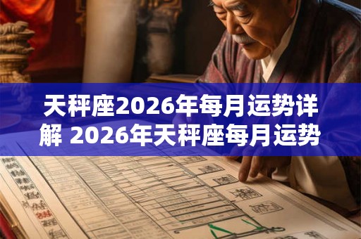 天秤座2026年每月运势详解 2026年天秤座每月运势如何