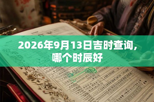 2026年9月13日吉时查询,哪个时辰好