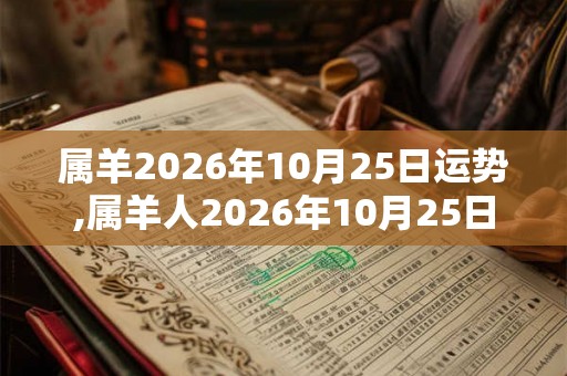 属羊2026年10月25日运势,属羊人2026年10月25日财运,生肖羊2026年10月25日运势 属羊2026年10月25日运势,属羊人2026年10月25日财运,生肖羊2026年10月25日运势
