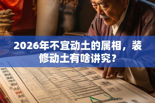 2026年不宜动土的属相，装修动土有啥讲究？