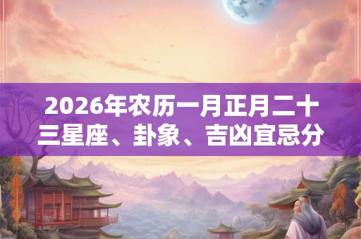 2026年农历一月正月二十三星座、卦象、吉凶宜忌分析！