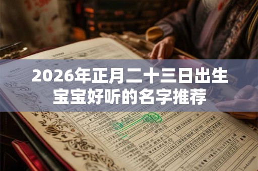 2026年正月二十三日出生宝宝好听的名字推荐