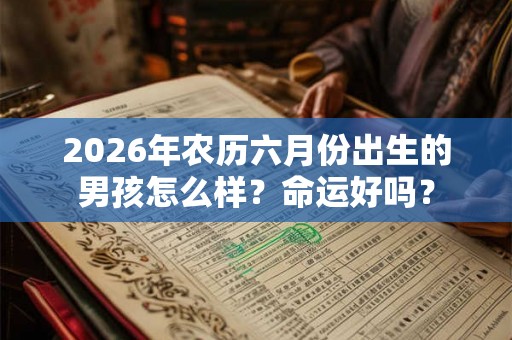 2026年农历六月份出生的男孩怎么样？命运好吗？