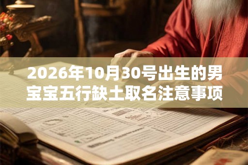 2026年10月30号出生的男宝宝五行缺土取名注意事项