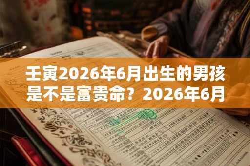 壬寅2026年6月出生的男孩是不是富贵命？2026年6月出生好吗？