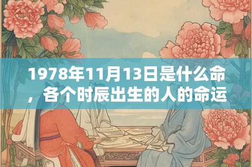 1978年11月13日是什么命，各个时辰出生的人的命运