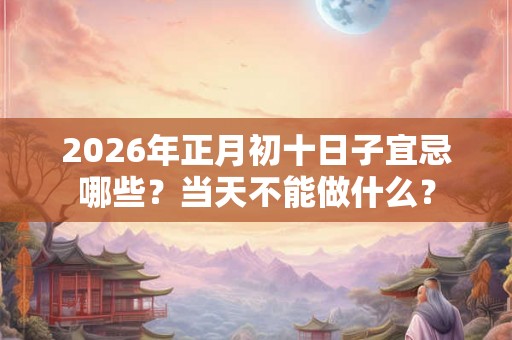 2026年正月初十日子宜忌哪些？当天不能做什么？