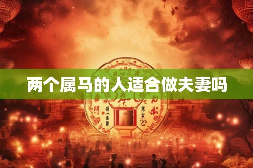 两个属马的人适合做夫妻吗 两个属马的人适合做夫妻吗