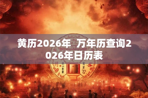黄历2026年  万年历查询2026年日历表