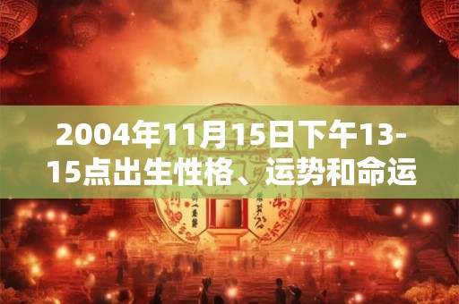 2004年11月15日下午13-15点出生性格、运势和命运
